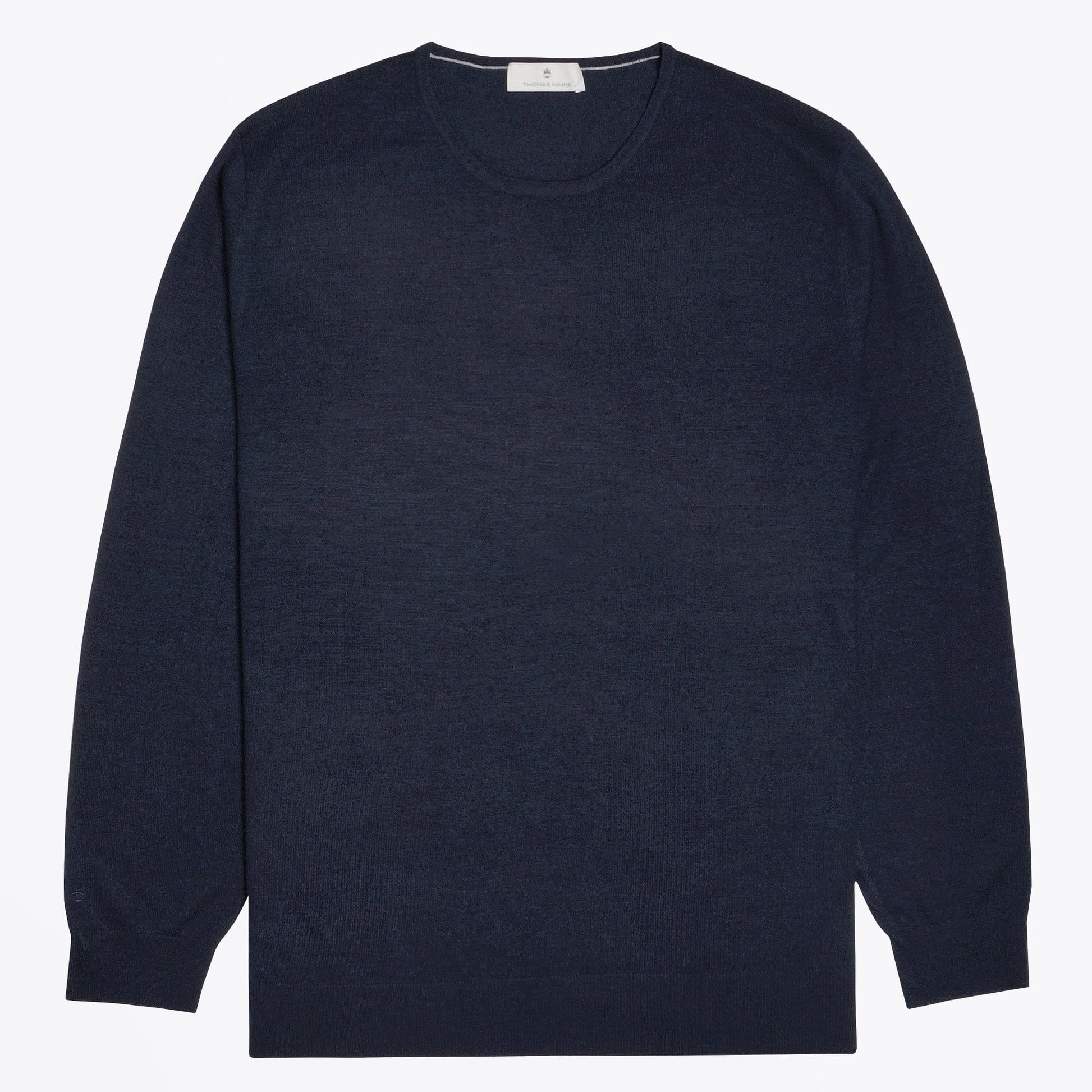 Thomas Merino Crew Neck Sweater - Navy