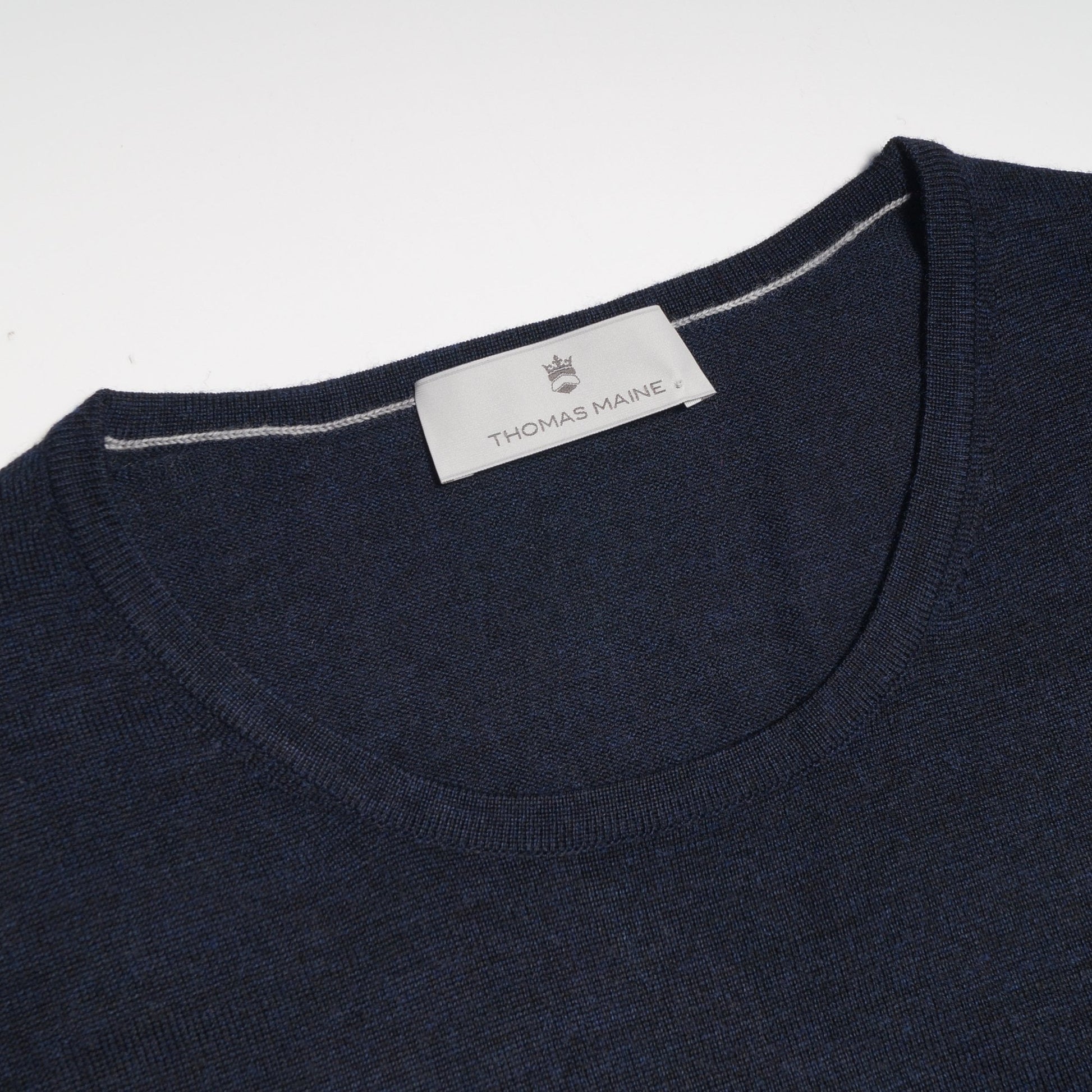 Thomas Merino Crew Neck Sweater - Navy