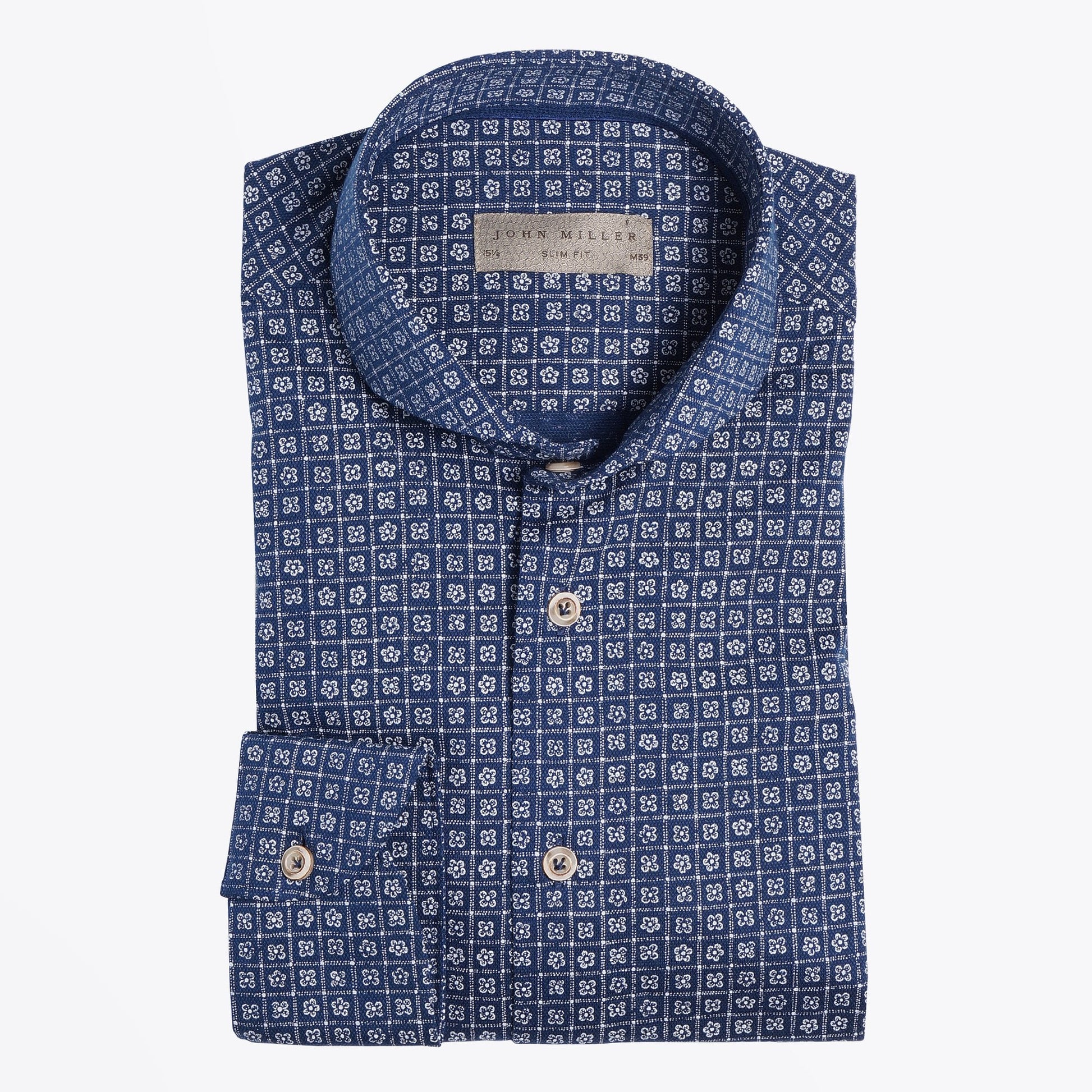 John Mini Floral Print Shirt - Dark Blue