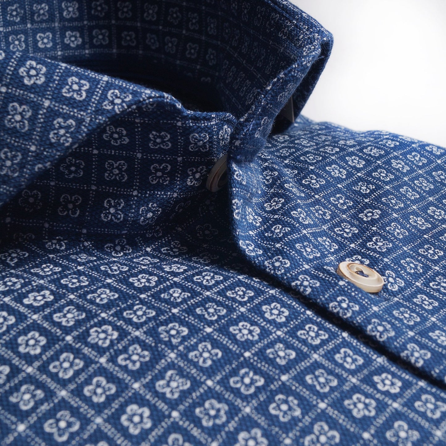 Mini Floral Print Shirt - Dark Blue