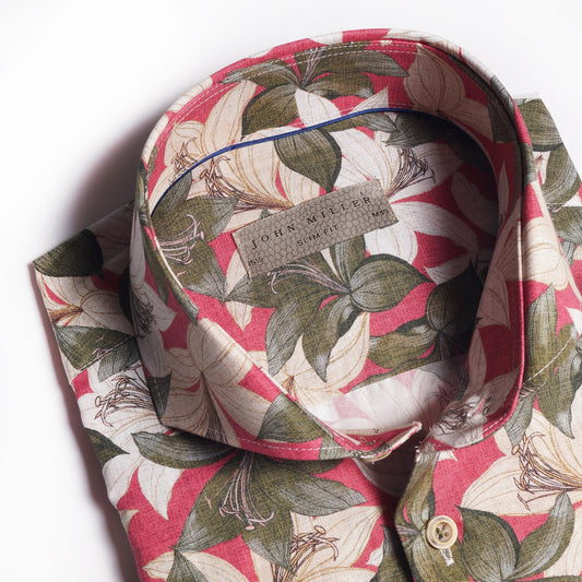 Floral Print Shirt - Red/Multi