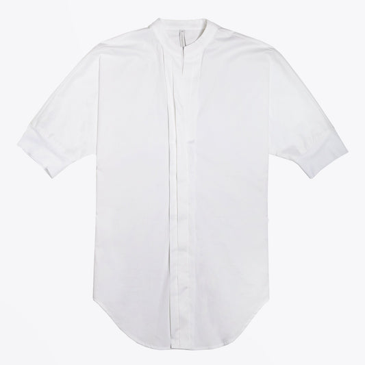 - V-Neck Pleated Shirt - White