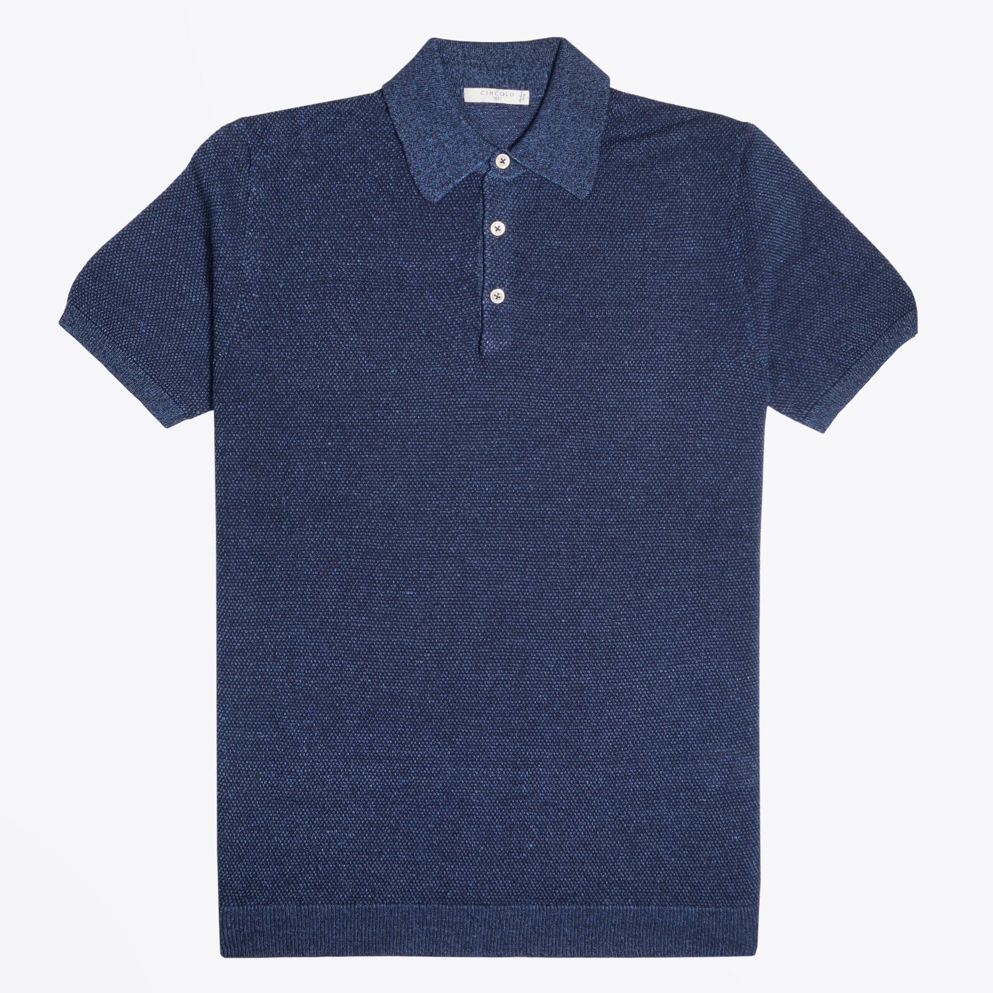 Circolo - Knitted Polo Shirt - Blue
