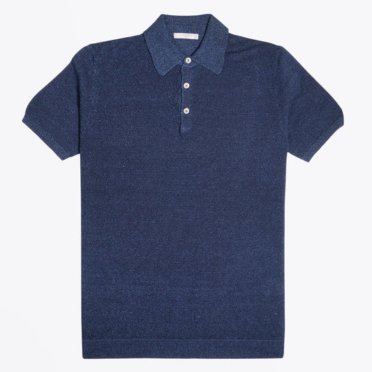 Knitted Polo Shirt - Blue