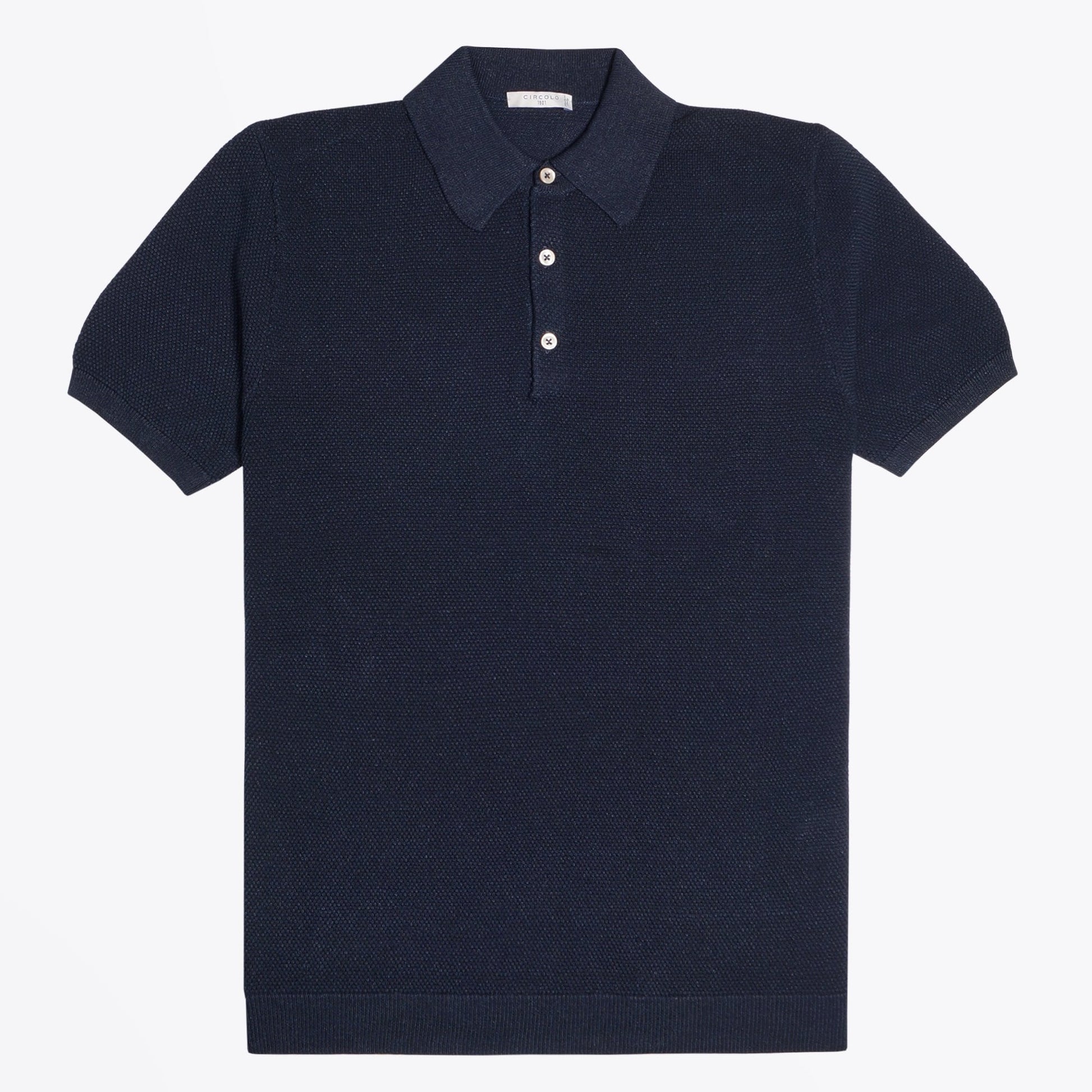 Circolo Knitted Polo Shirt - Navy