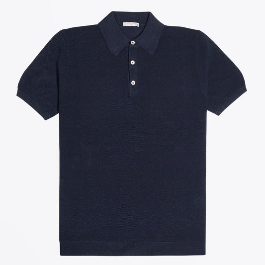 Knitted Polo Shirt - Navy