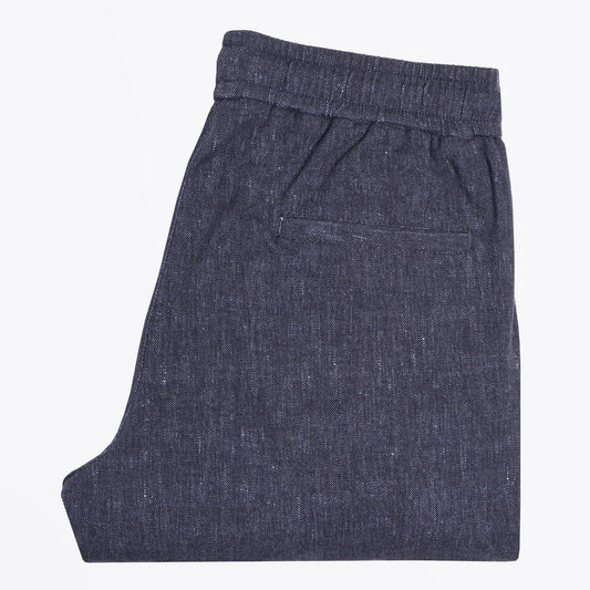 - Stretch Drawstring Trousers - Navy Blue