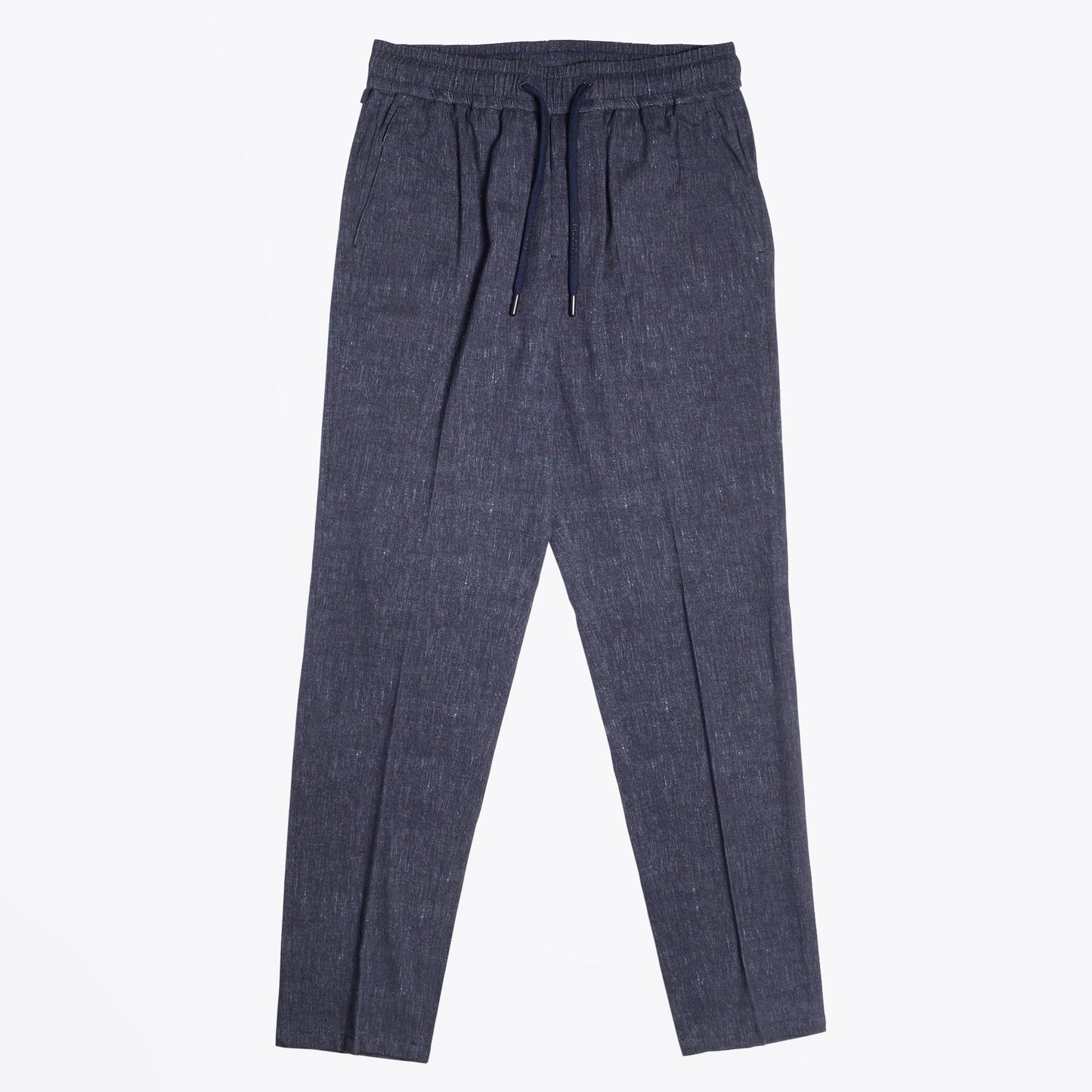 - Stretch Drawstring Trousers - Navy Blue