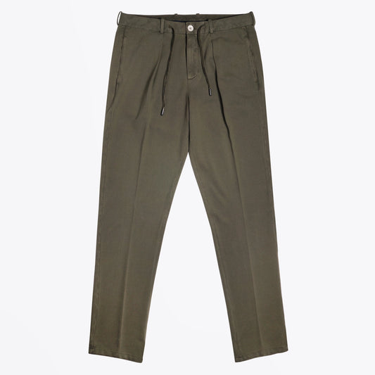 - Stretch Drawstring Trousers - Olive