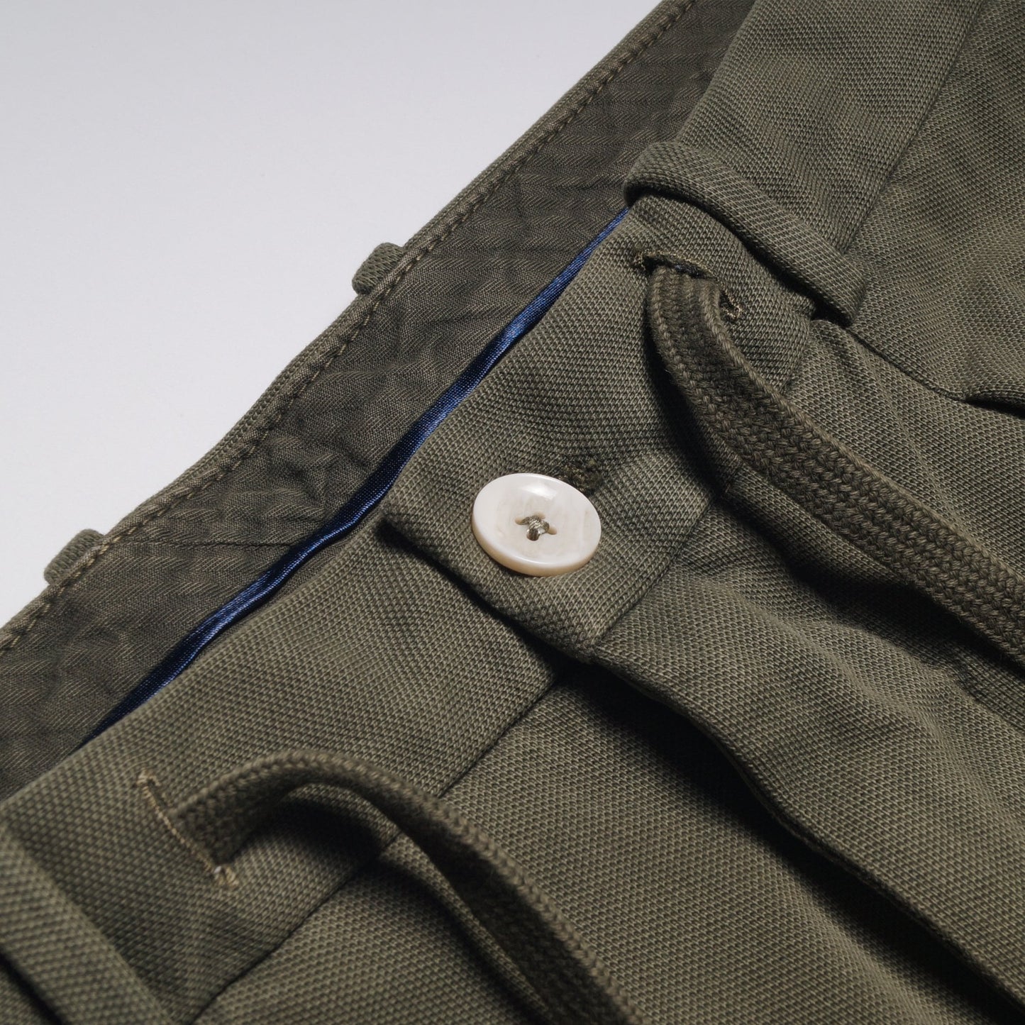 - Stretch Drawstring Trousers - Olive