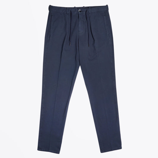 - Stretch Drawstring Trousers - Dark Navy