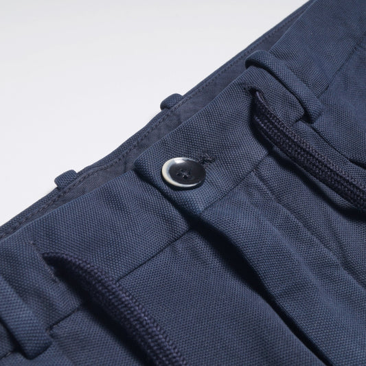 - Stretch Drawstring Trousers - Dark Navy