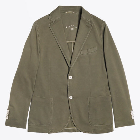 - Cotton Piquet Blazer - Olive