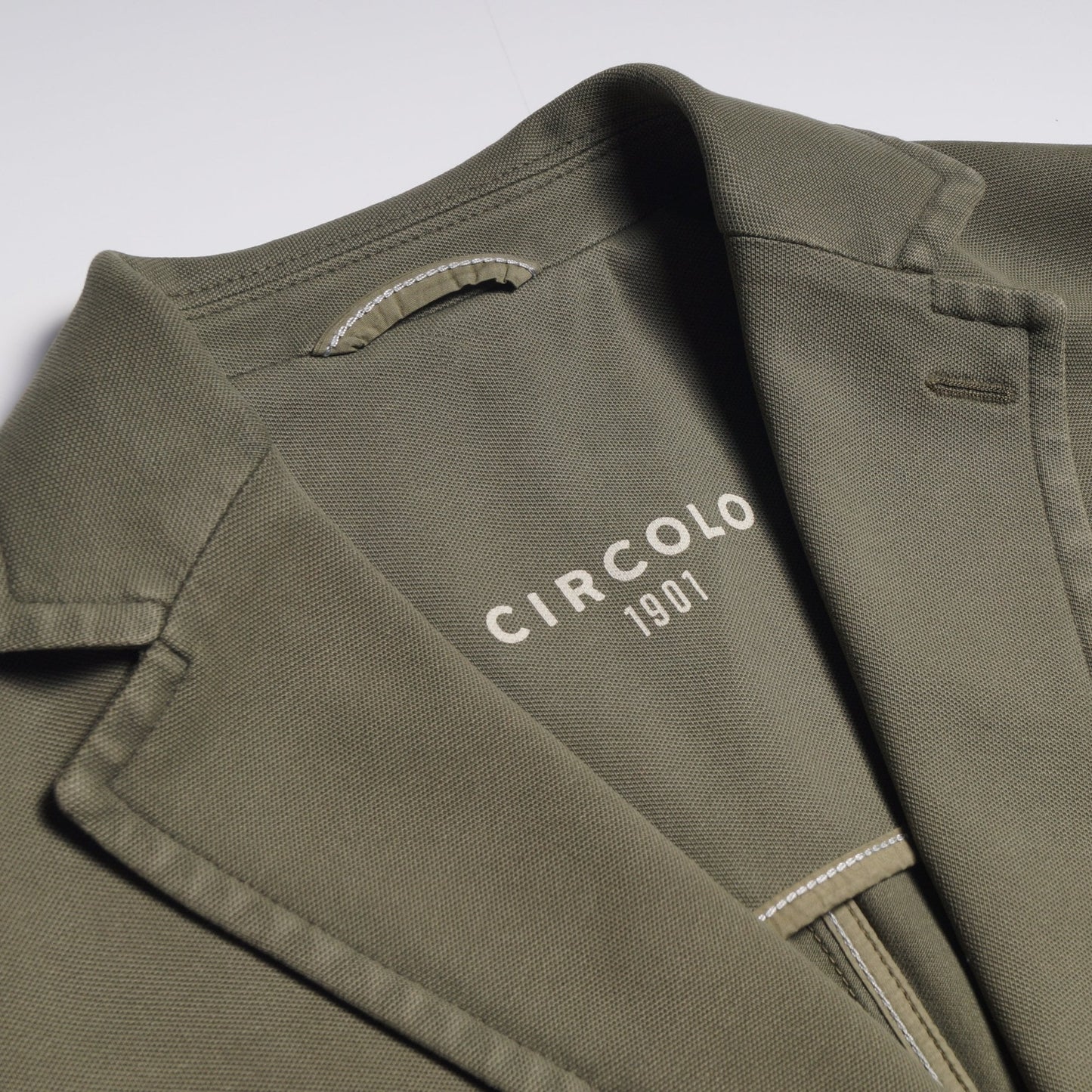 - Cotton Piquet Blazer - Olive