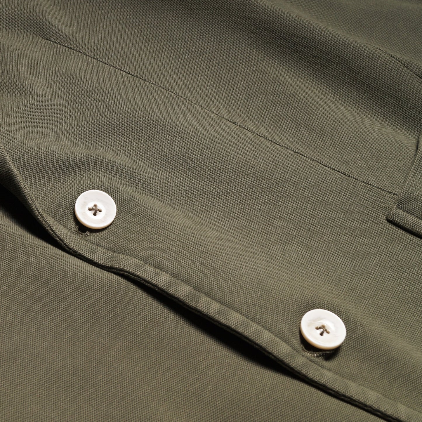 - Cotton Piquet Blazer - Olive