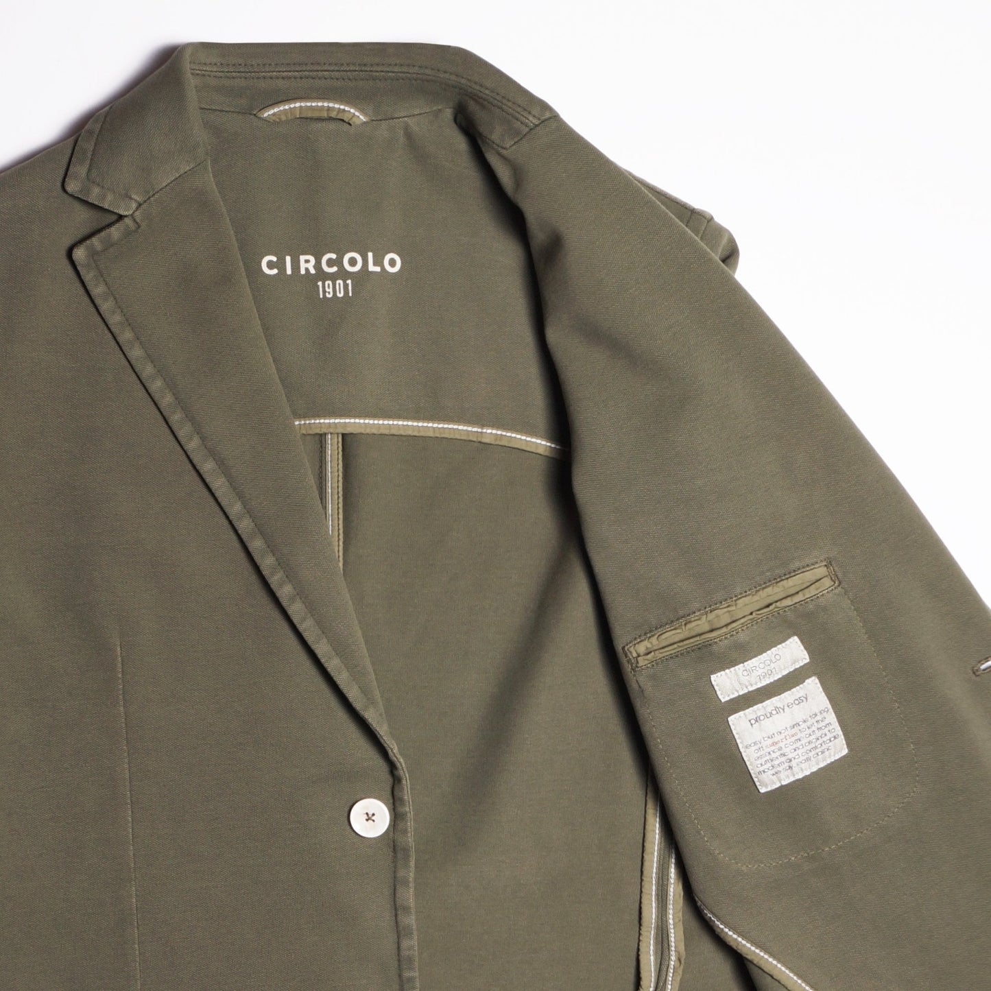 - Cotton Piquet Blazer - Olive