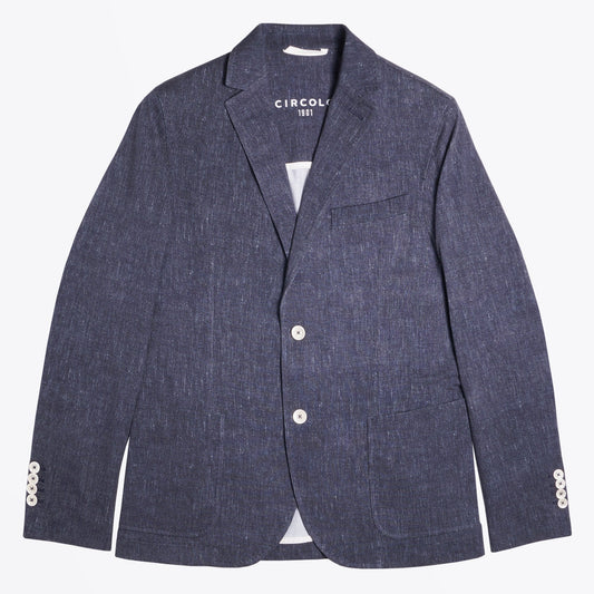 - Cotton Stretch Blazer - Navy Blue