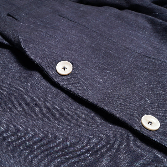 - Cotton Stretch Blazer - Navy Blue