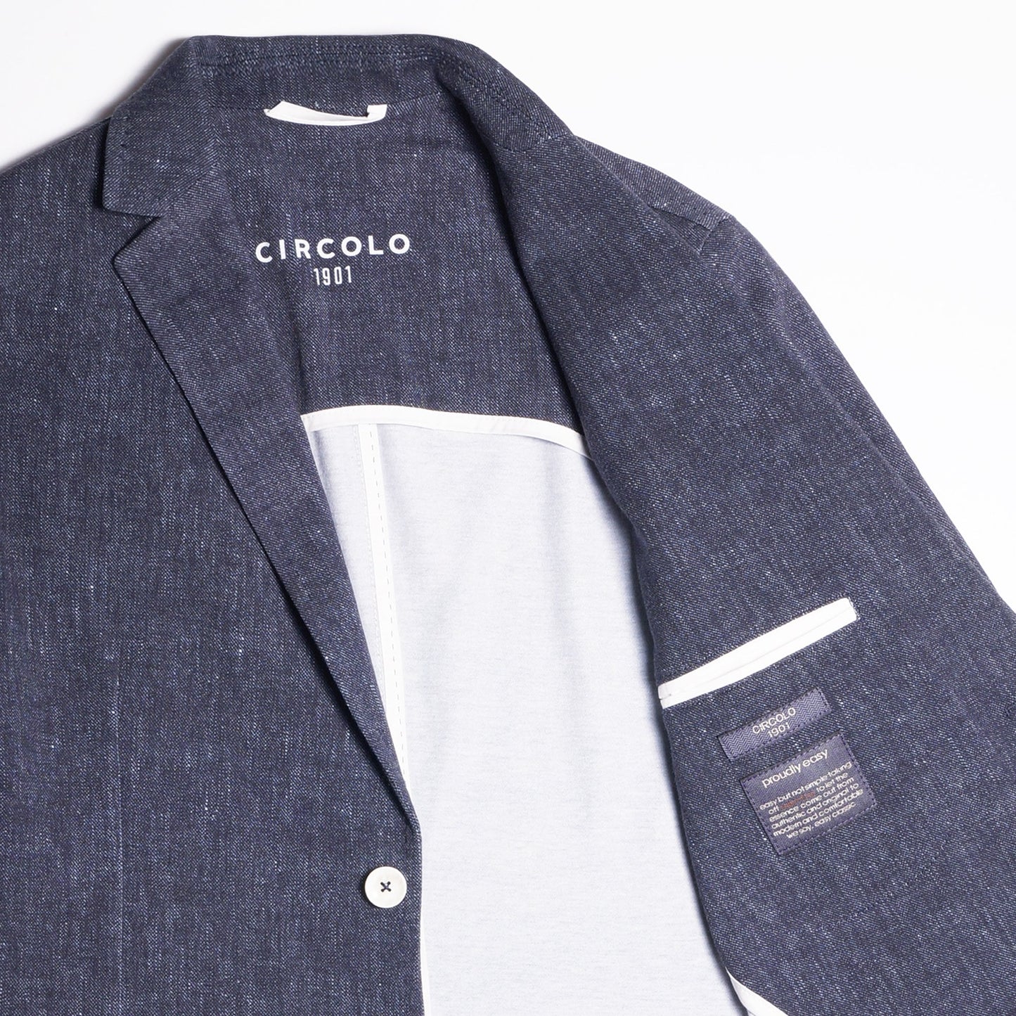 - Cotton Stretch Blazer - Navy Blue