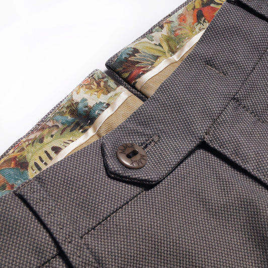 Lupus - Jacquard Stretch Trousers - Brown/Grey