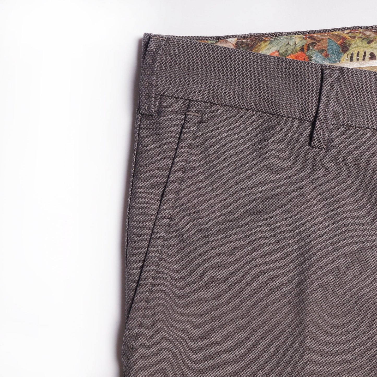 Lupus - Jacquard Stretch Trousers - Brown/Grey