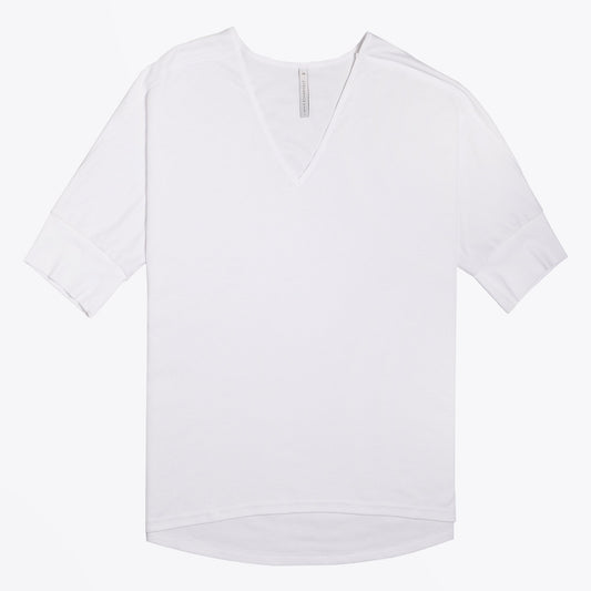 - V-Neck Short Sleeve Tee - White