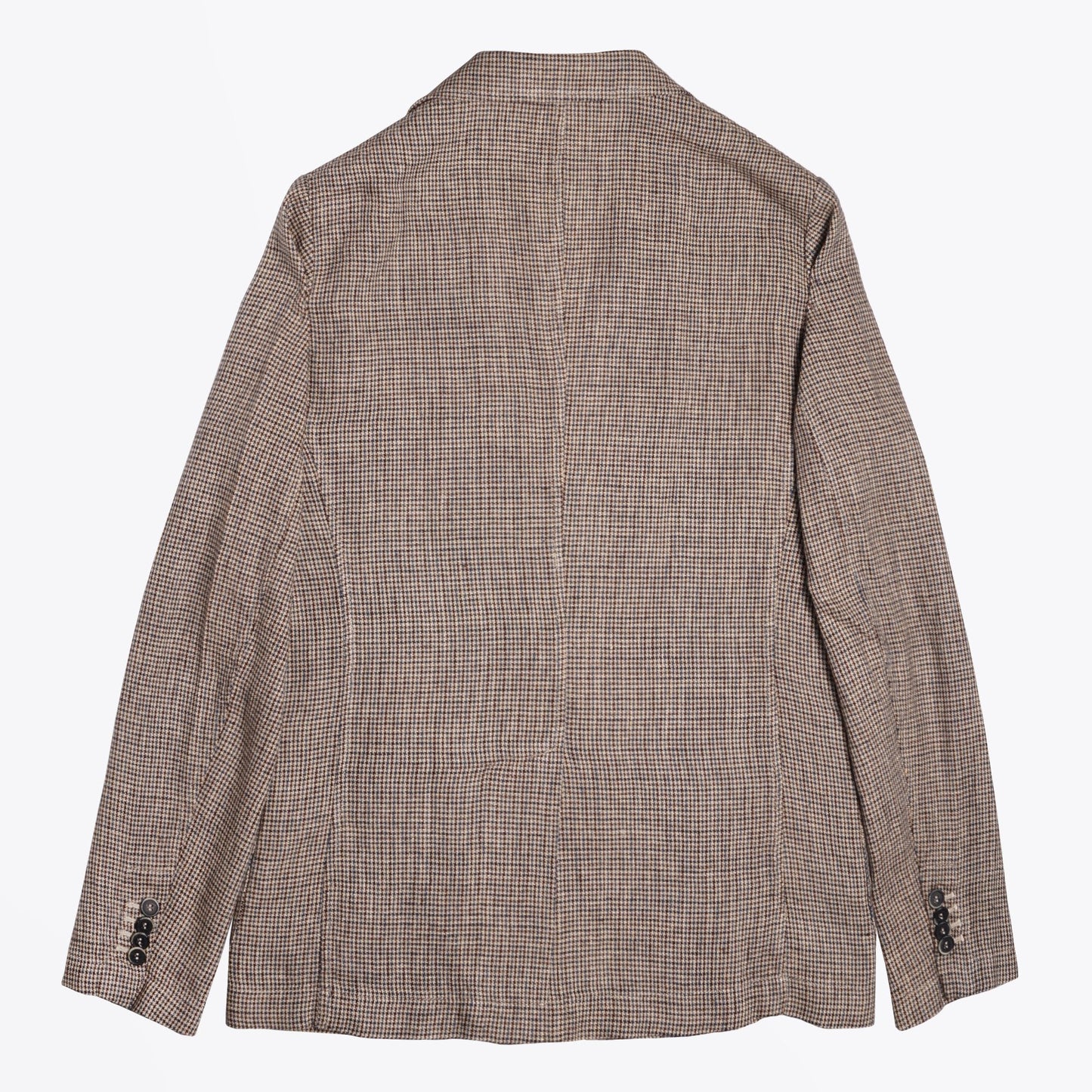 - Woven Dogtooth Blazer - Brown/Navy