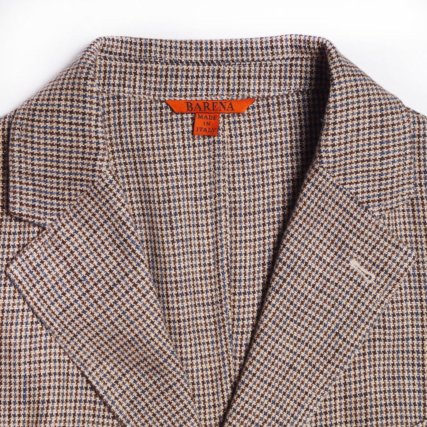 - Woven Dogtooth Blazer - Brown/Navy
