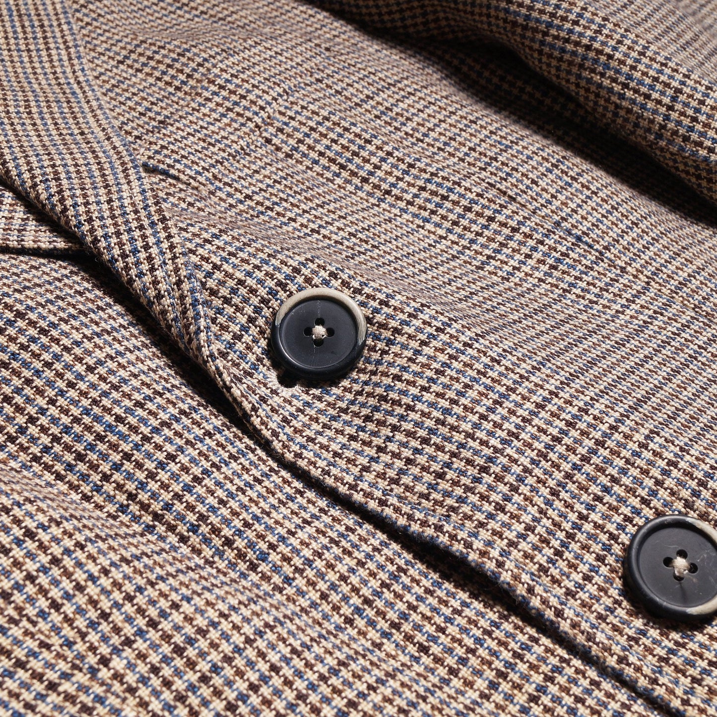 - Woven Dogtooth Blazer - Brown/Navy
