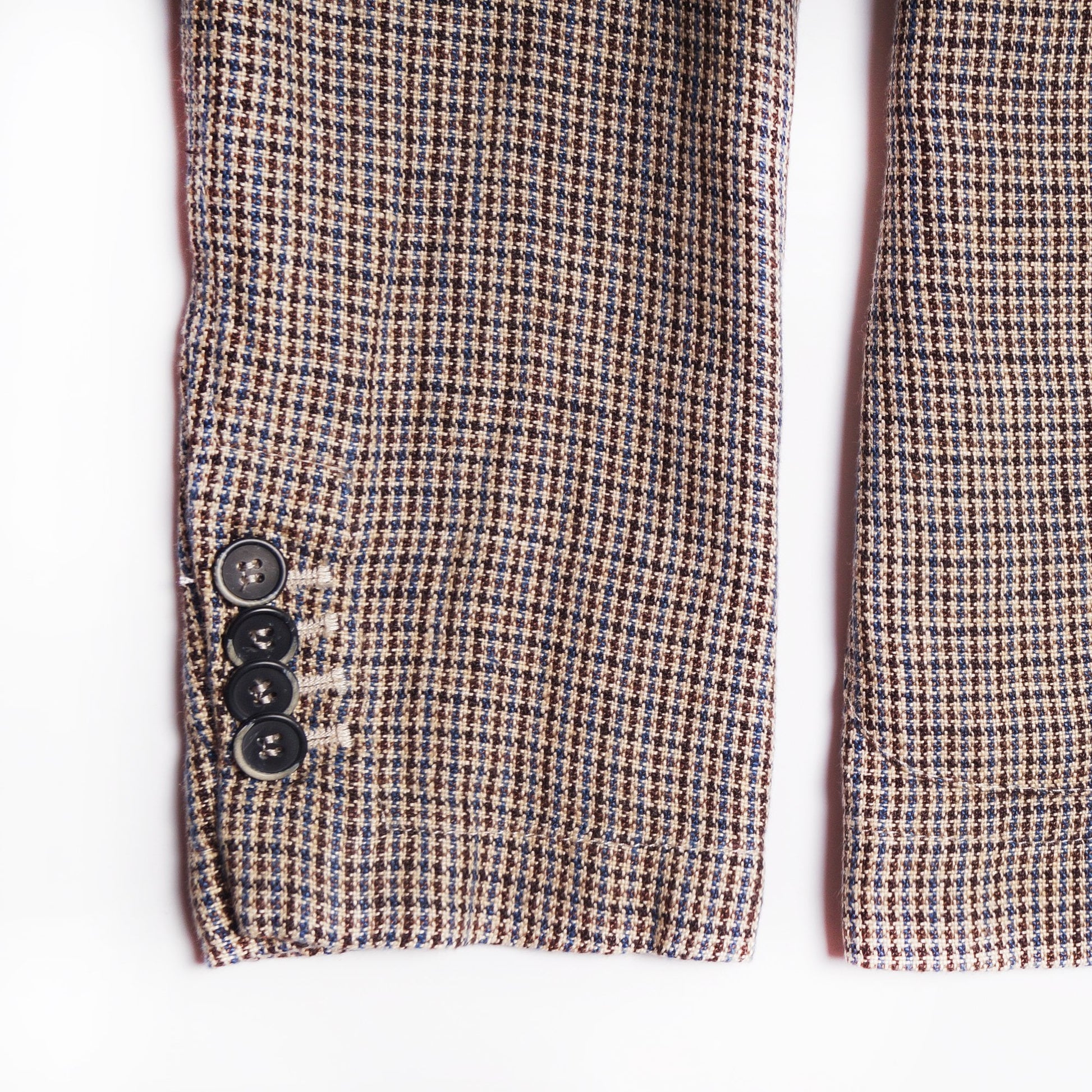 Barena - Woven Dogtooth Blazer - Brown/Navy