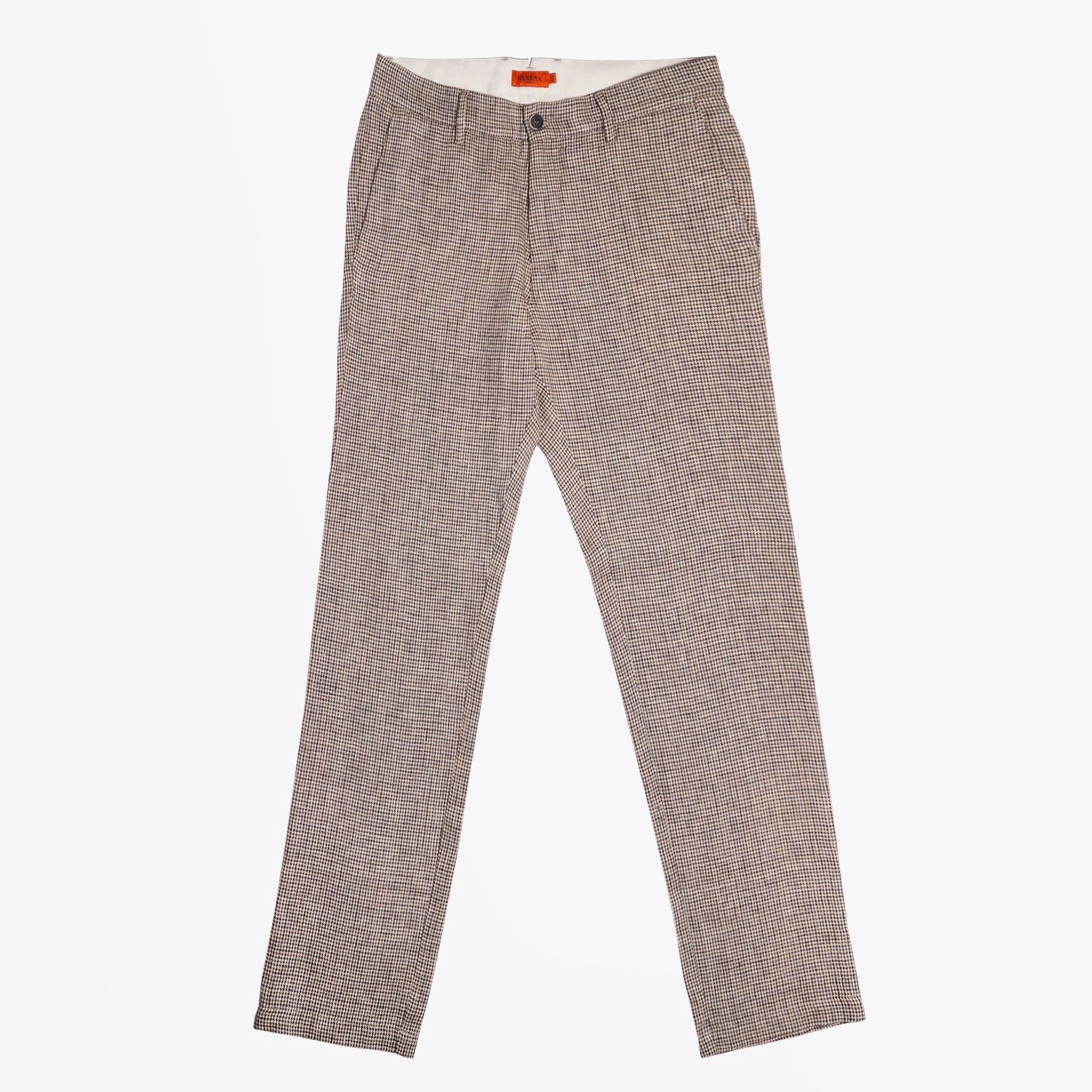 Barena Woven Dogtooth Trousers - Brown/Beige