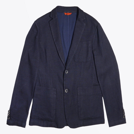 - Textured Stripe Blazer - Navy