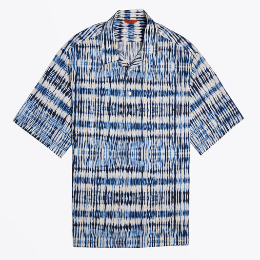 - Tie-dye Short-Sleeve Shirt - Blue