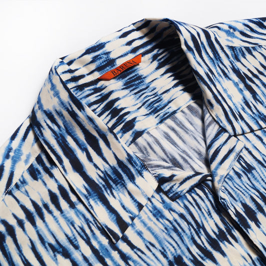 - Tie-dye Short-Sleeve Shirt - Blue