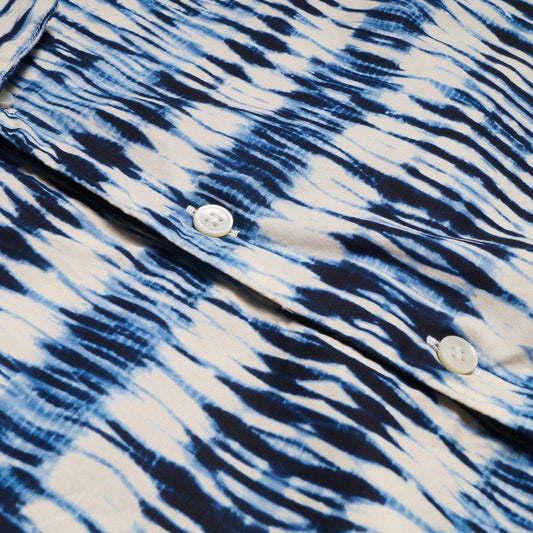 - Tie-dye Short-Sleeve Shirt - Blue