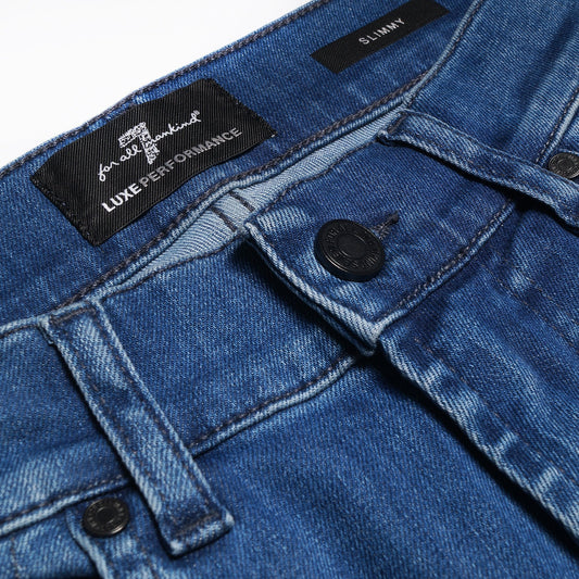 - Slimmy Luxe Jeans - Mid-Blue