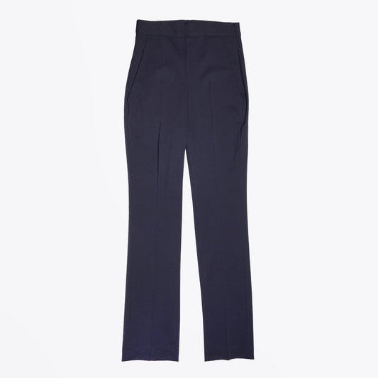 - Straight-Leg Trousers - Navy Blue