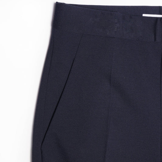 - Straight-Leg Trousers - Navy Blue