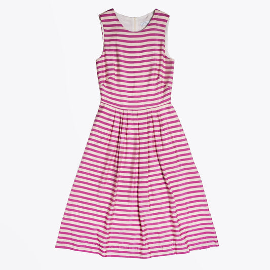 - Stripe Sleeveless Midi Dress - Purple