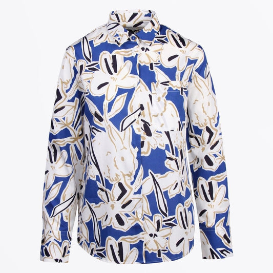 Lucky Meadow Print Shirt - Indigo