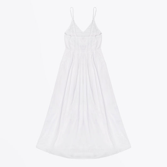 - Embroidered Maxi Dress - White