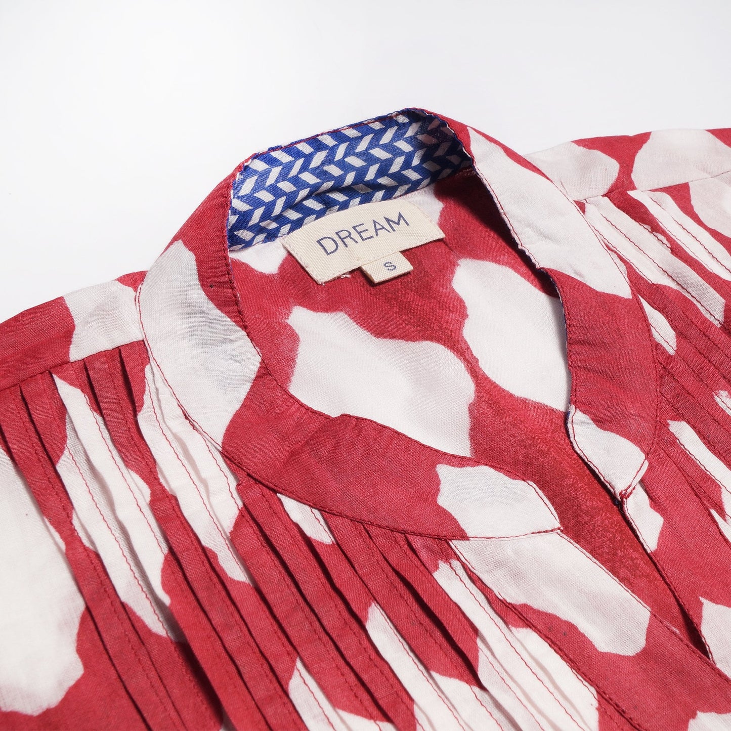 - Printed Shirt Dress - Red