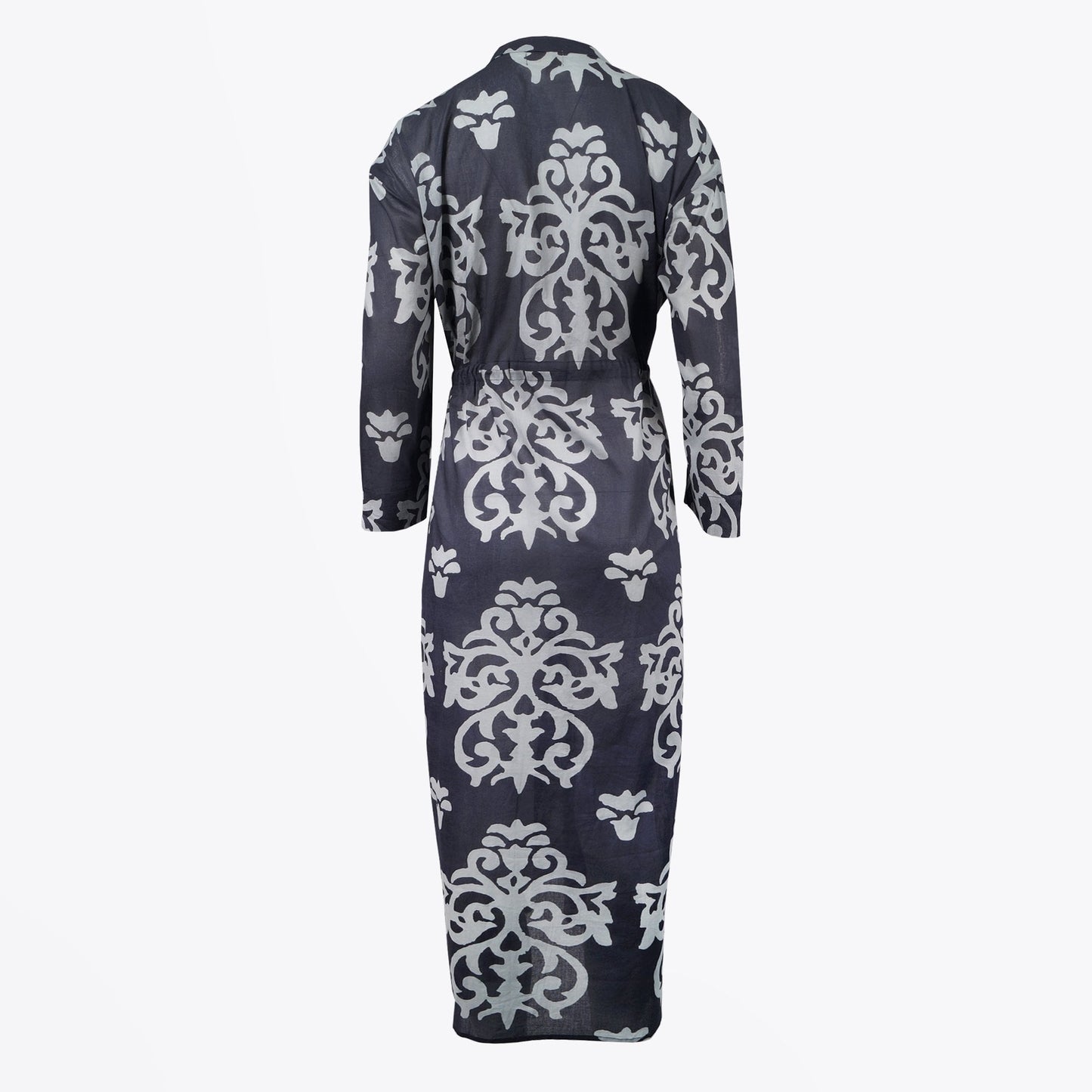 - Printed Maxi Dress - Navy/Grey
