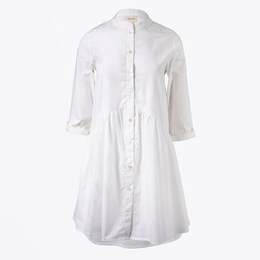 - Skater Shirt Dress - White