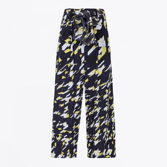 - Perpetual - Printed Cropped Pants - Navy/Multi