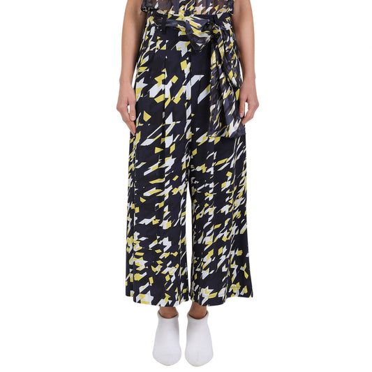 - Perpetual - Printed Cropped Pants - Navy/Multi