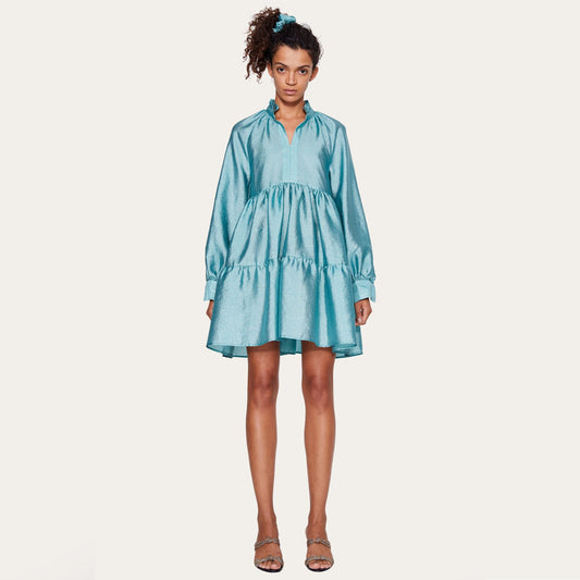 Jasmine Textured Dress - Aqua