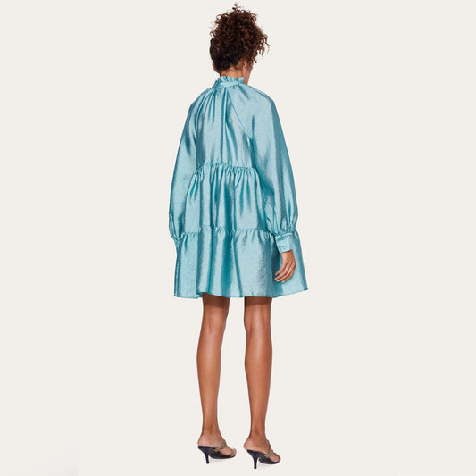 Jasmine Textured Dress - Aqua