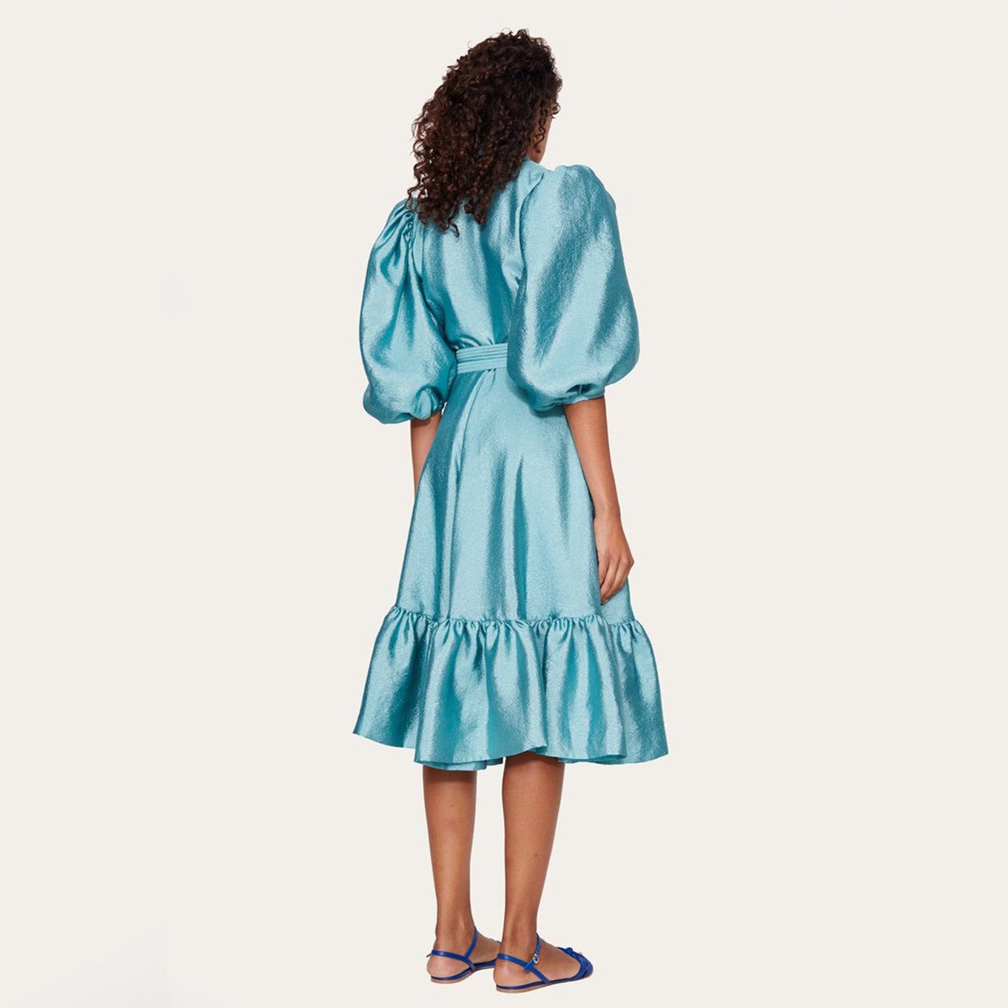 - Chinie Wrap-Over Dress - Aqua