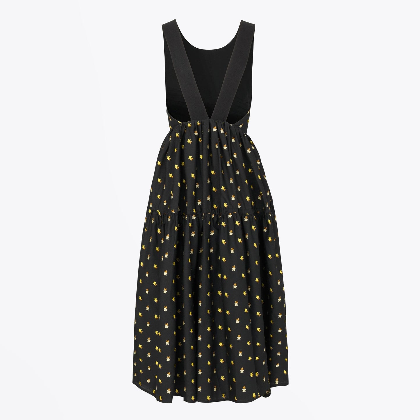- Tulula Floral Midi Dress - Black/Ochre